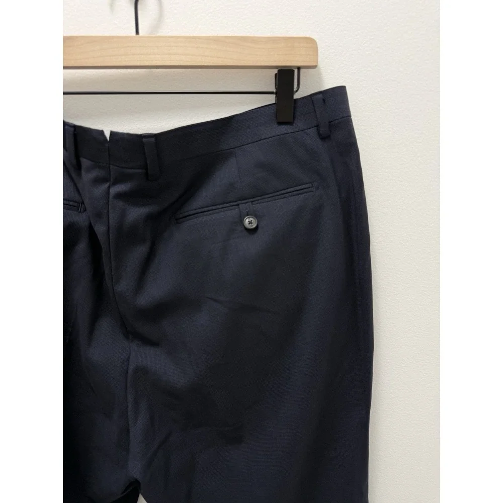 Banana Republic Trabaldo Togna 1840 Wool Dress Pants 38x30 Navy Italian Birdseye